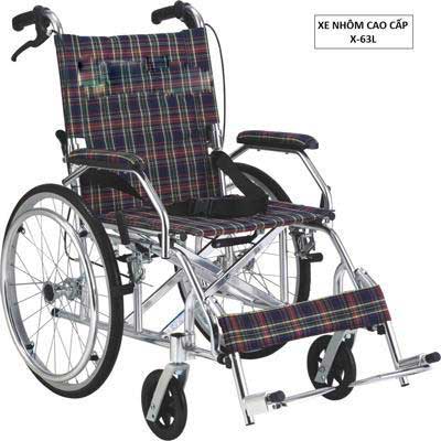 Xe lăn hợp kim nhôm Lucass X63 hoặc X63L kẻ