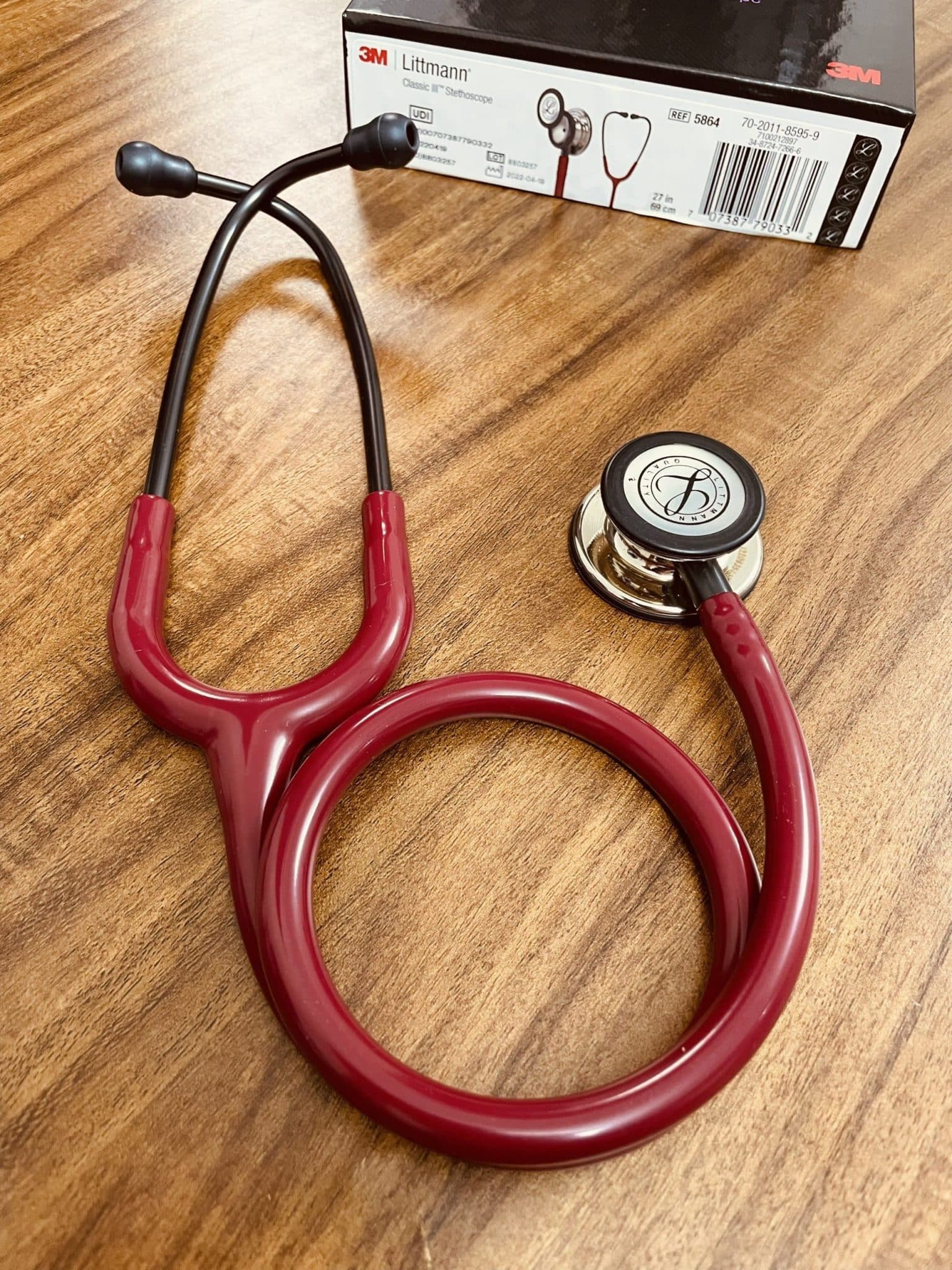 Ống nghe littmann classic III 5864 Champagne Burgundy - Chính Hãng